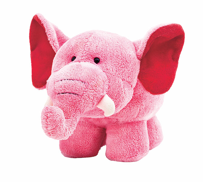 a stuffed pink elephant toy