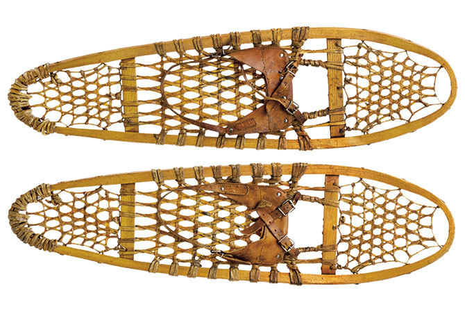 Woven snow shoes