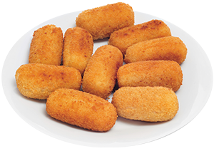 A plate of ten mozzarella sticks 