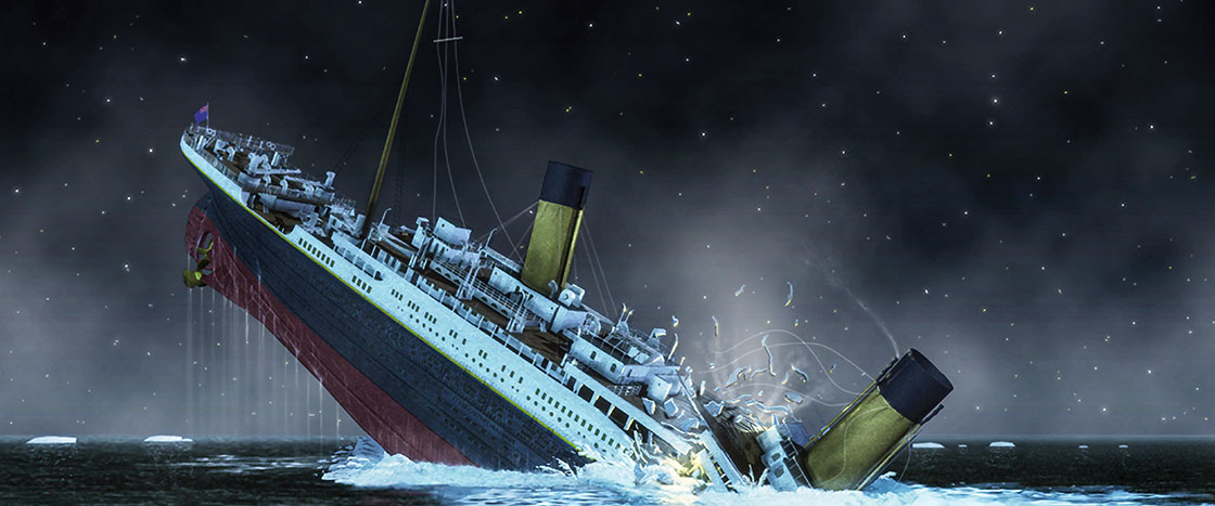 illustration of the titanic sinking