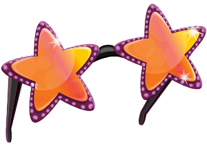 Orange and purple star sunglasses