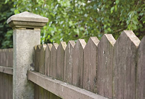 A brown wooden fence