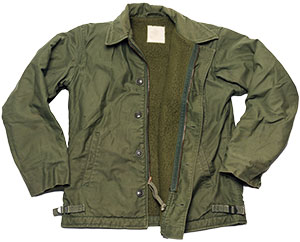 A dark green jacket