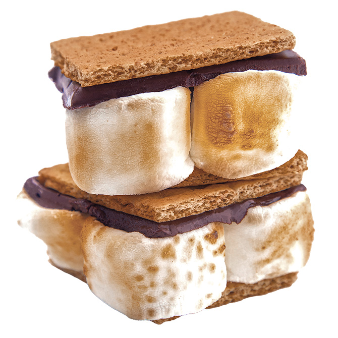 Image of two s&apos;mores stacked on top one another