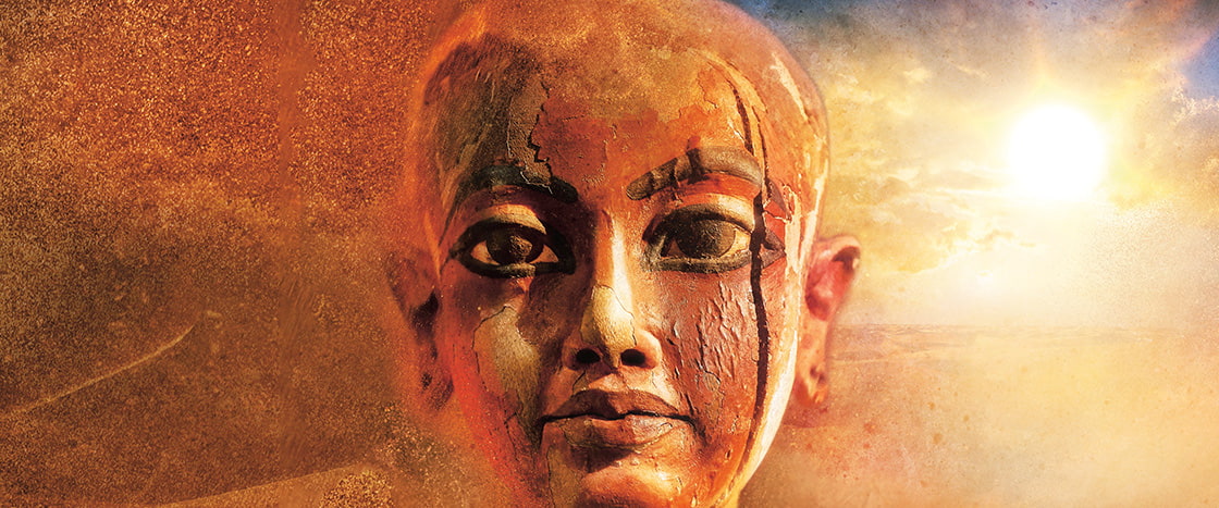 Image of a painted mummy face