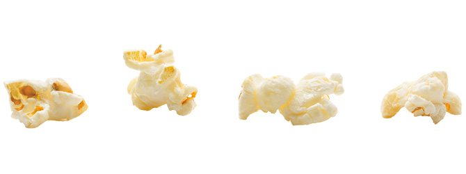 Image of four pieces of popcorn