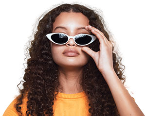 Image of a person wearing fun sunglasses