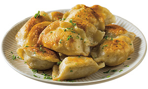 Image of a plate of pierogis