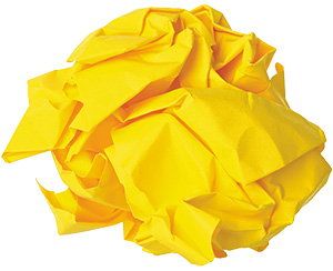 Image of crumpled up yellow paper