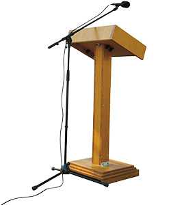 Image of a podium and microphone