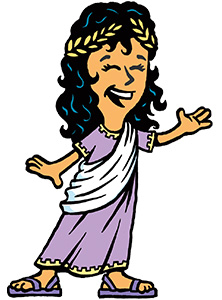 Image of a person dressed in ancient Greece attire