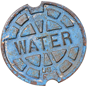 Image showing a sewer hole labeled as "Water"