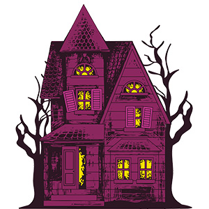 Illustration of a haunted house