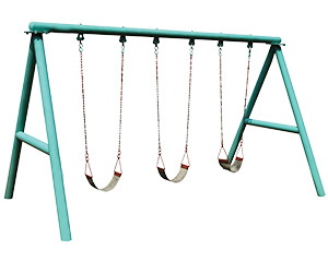 Image of a swingset with three swings