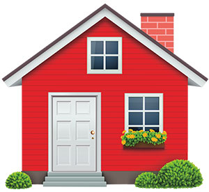 Illustration of a red house